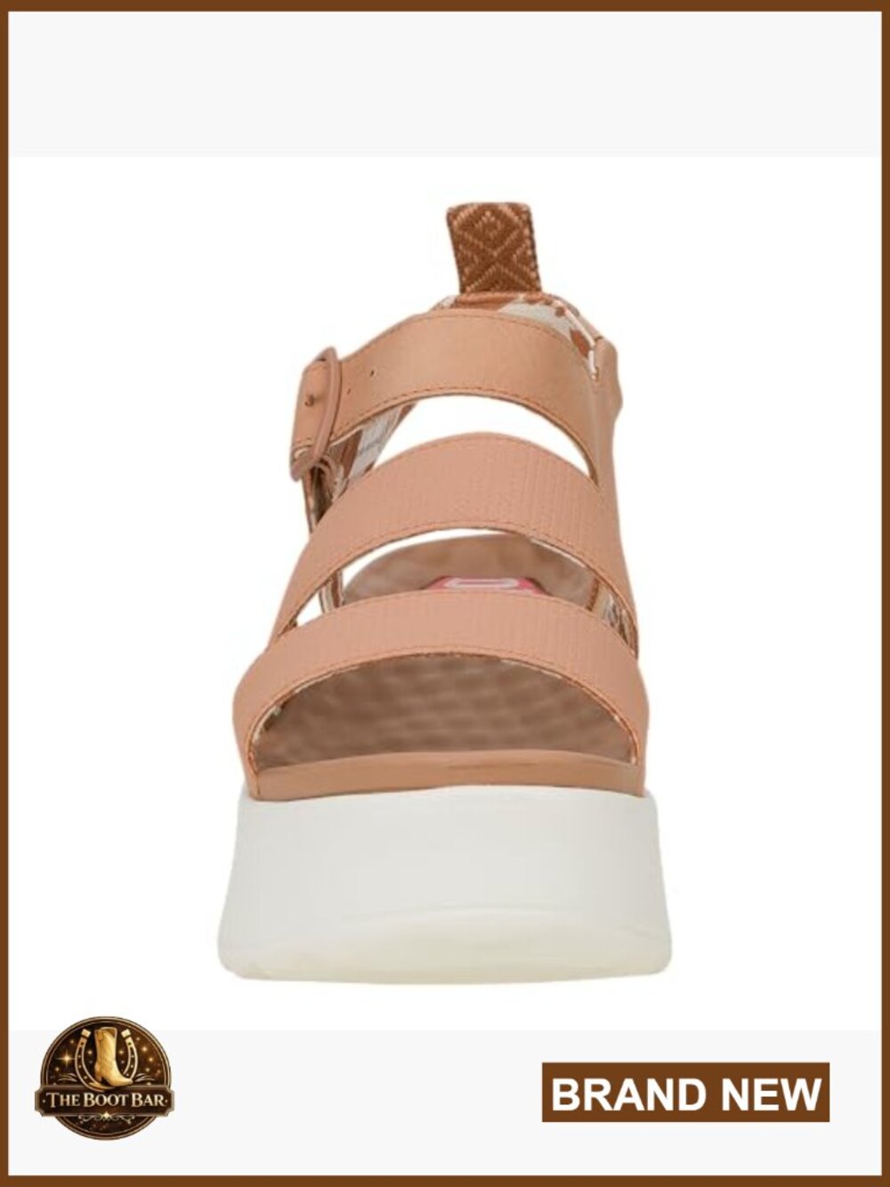 Platform Wedge Sandals with Adjustable Buckle - Lightweight EVA Footbed - Picture 5 of 7